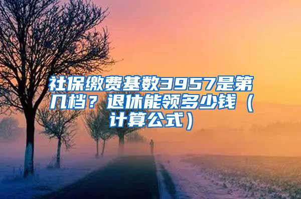 社保缴费基数3957是第几档？退休能领多少钱（计算公式）