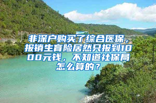 非深户购买了综合医保，报销生育险居然只报到1000元钱，不知道社保局怎么算的？