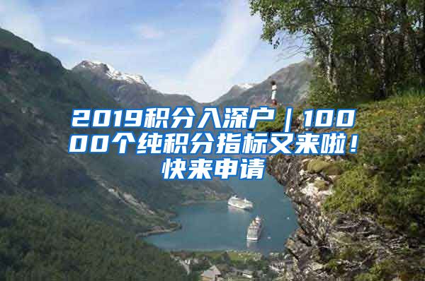 2019积分入深户｜10000个纯积分指标又来啦！快来申请