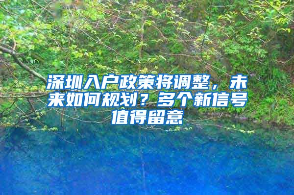 深圳入户政策将调整，未来如何规划？多个新信号值得留意