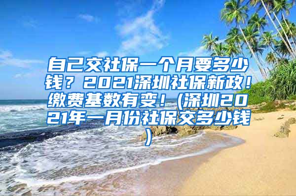 自己交社保一个月要多少钱？2021深圳社保新政！缴费基数有变！(深圳2021年一月份社保交多少钱)