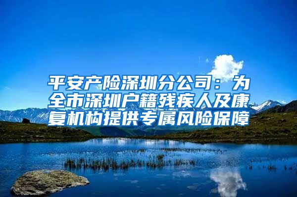 平安产险深圳分公司：为全市深圳户籍残疾人及康复机构提供专属风险保障