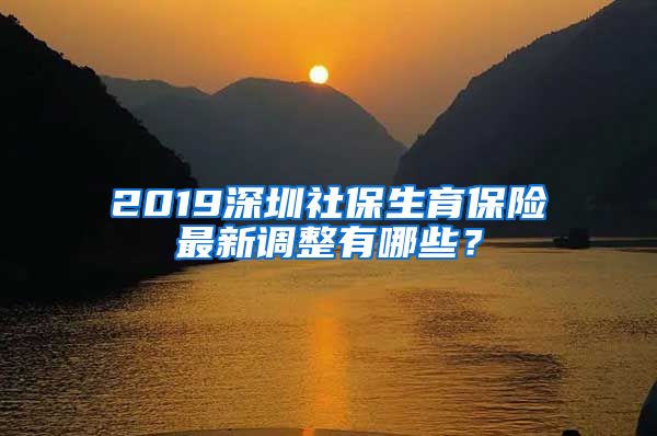 2019深圳社保生育保险最新调整有哪些？