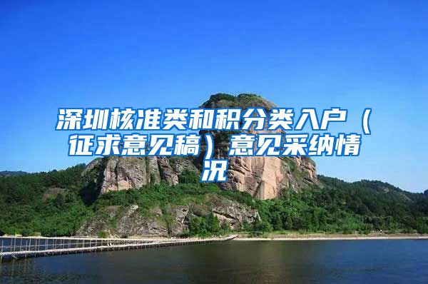 深圳核准类和积分类入户（征求意见稿）意见采纳情况