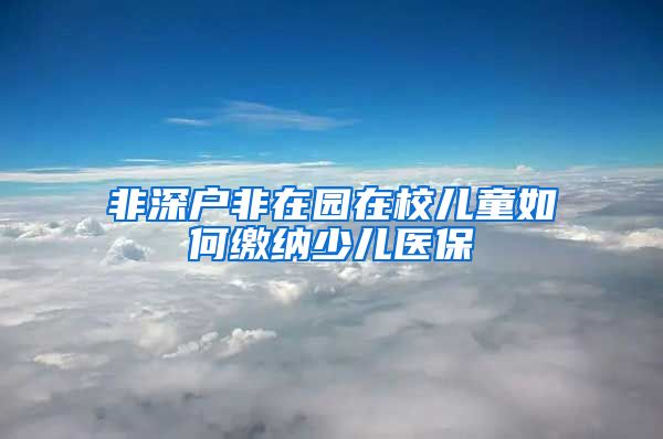 非深户非在园在校儿童如何缴纳少儿医保