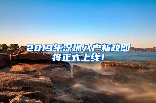 2019年深圳入户新政即将正式上线！