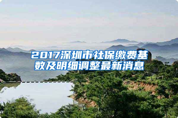 2017深圳市社保缴费基数及明细调整最新消息