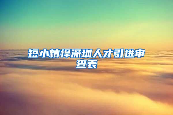 短小精悍深圳人才引进审查表