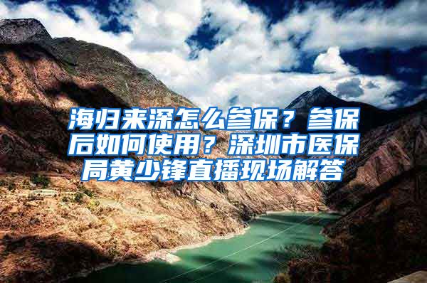 海归来深怎么参保？参保后如何使用？深圳市医保局黄少锋直播现场解答