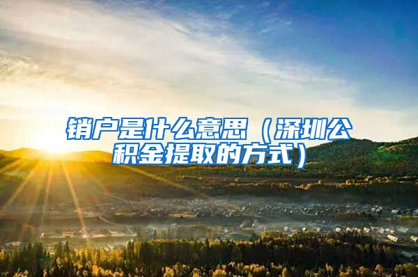 销户是什么意思（深圳公积金提取的方式）