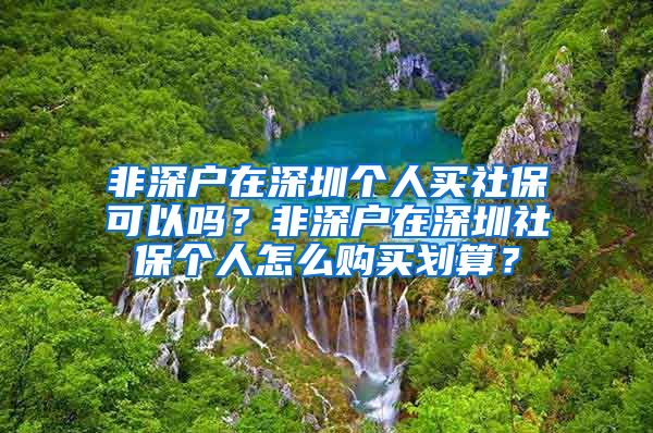 非深户在深圳个人买社保可以吗？非深户在深圳社保个人怎么购买划算？