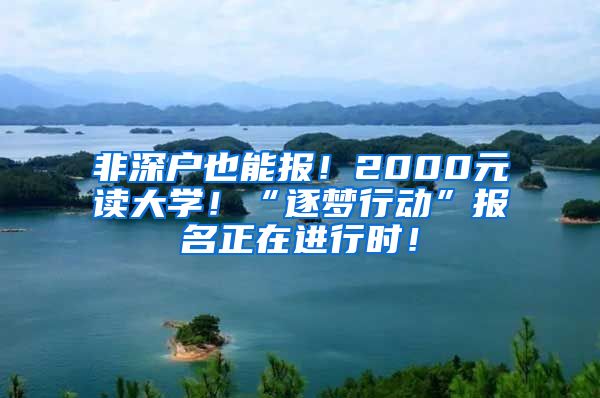 非深户也能报！2000元读大学！“逐梦行动”报名正在进行时！