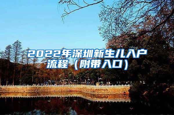 2022年深圳新生儿入户流程（附带入口）