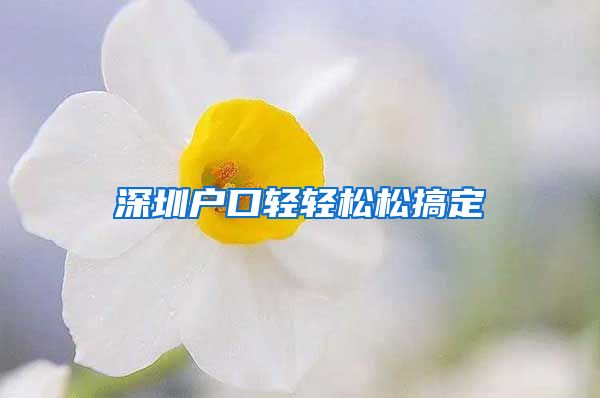 深圳户口轻轻松松搞定