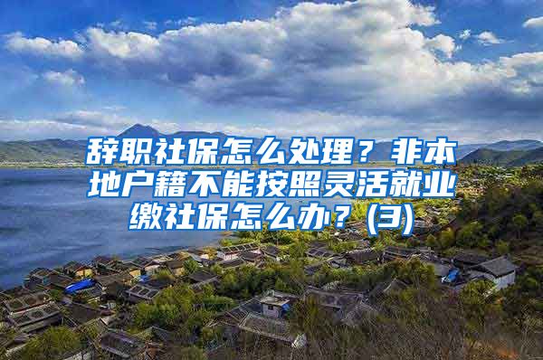 辞职社保怎么处理？非本地户籍不能按照灵活就业缴社保怎么办？(3)