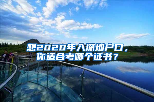 想2020年入深圳户口，你适合考哪个证书？