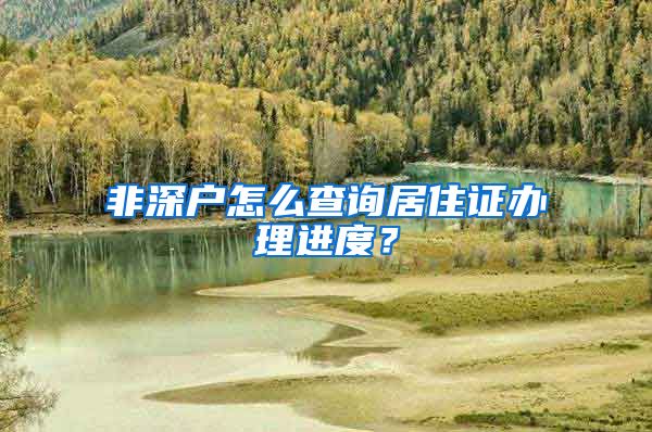 非深户怎么查询居住证办理进度？