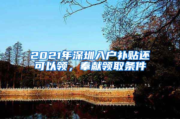 2021年深圳入户补贴还可以领，奉献领取条件