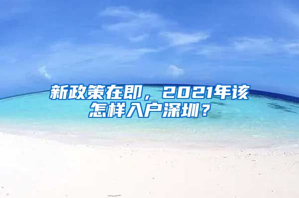 新政策在即，2021年该怎样入户深圳？