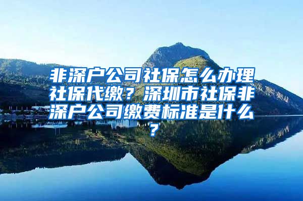 非深户公司社保怎么办理社保代缴？深圳市社保非深户公司缴费标准是什么？