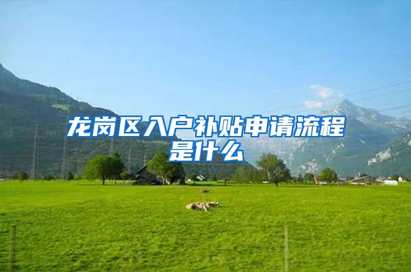 龙岗区入户补贴申请流程是什么