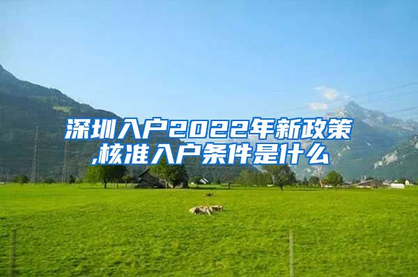 深圳入户2022年新政策,核准入户条件是什么