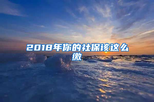 2018年你的社保该这么缴