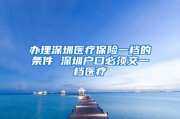 办理深圳医疗保险一档的条件 深圳户口必须交一档医疗