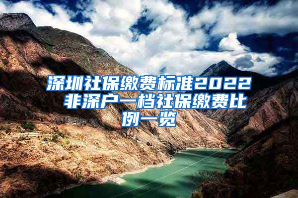 深圳社保缴费标准2022 非深户一档社保缴费比例一览