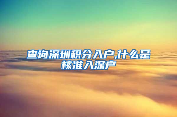 查询深圳积分入户,什么是核准入深户