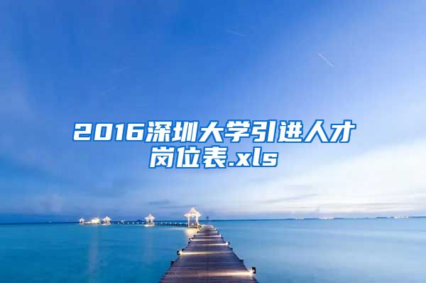 2016深圳大学引进人才岗位表.xls