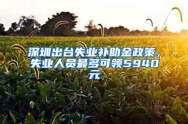 深圳出台失业补助金政策，失业人员最多可领5940元