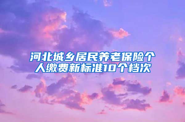 河北城乡居民养老保险个人缴费新标准10个档次