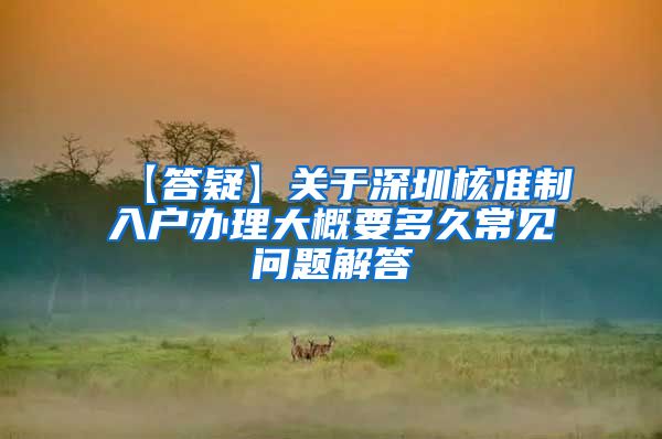 【答疑】关于深圳核准制入户办理大概要多久常见问题解答