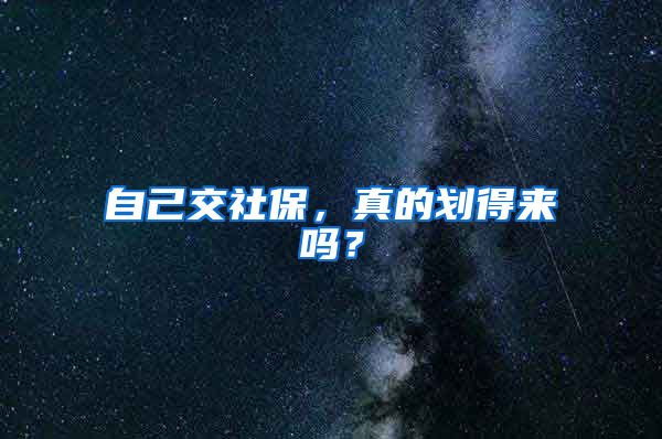 自己交社保，真的划得来吗？