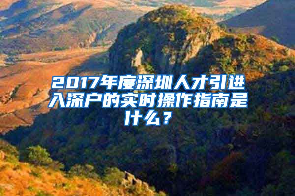 2017年度深圳人才引进入深户的实时操作指南是什么？