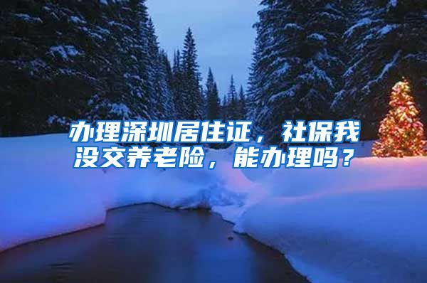 办理深圳居住证，社保我没交养老险，能办理吗？