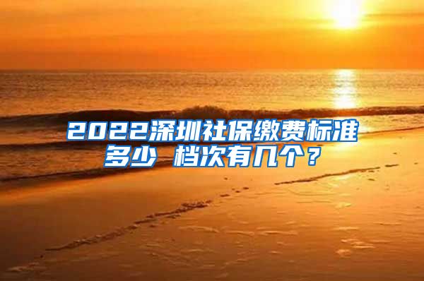 2022深圳社保缴费标准多少 档次有几个？