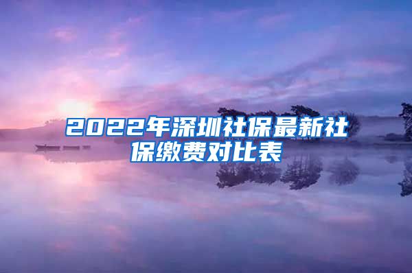 2022年深圳社保最新社保缴费对比表