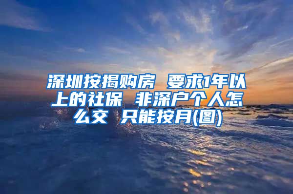 深圳按揭购房 要求1年以上的社保 非深户个人怎么交 只能按月(图)