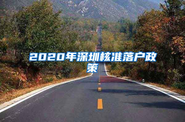 2020年深圳核准落户政策