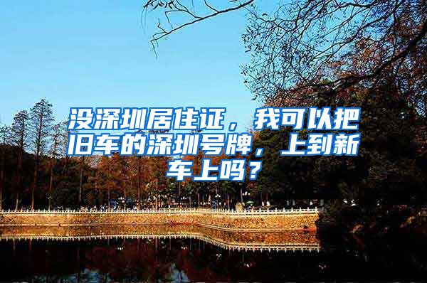 没深圳居住证，我可以把旧车的深圳号牌，上到新车上吗？