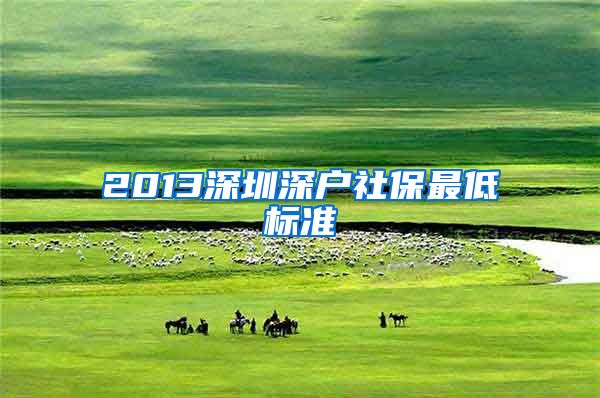 2013深圳深户社保最低标准