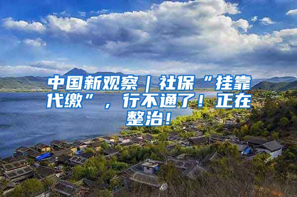 中国新观察｜社保“挂靠代缴”，行不通了！正在整治！