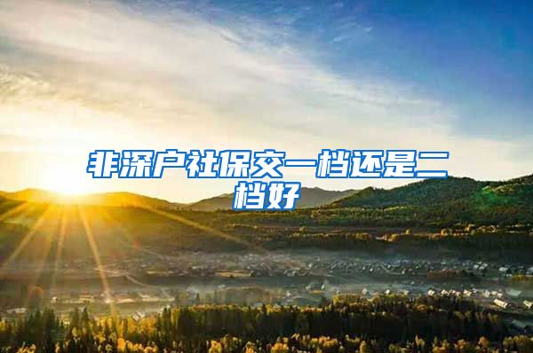 非深户社保交一档还是二档好