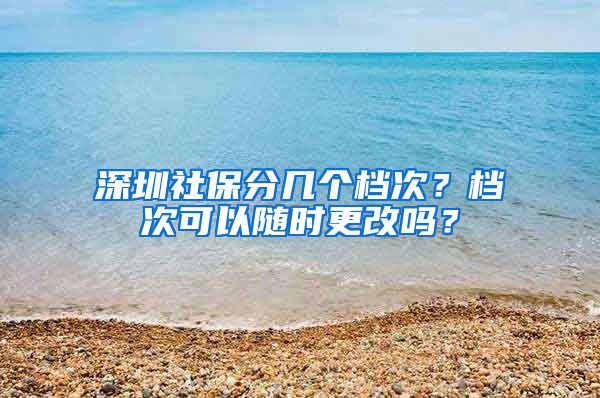 深圳社保分几个档次？档次可以随时更改吗？