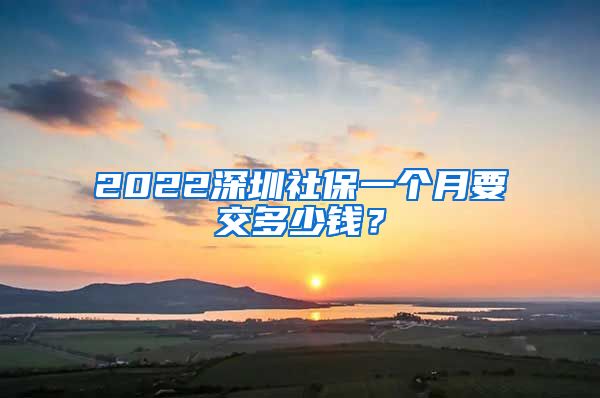 2022深圳社保一个月要交多少钱？