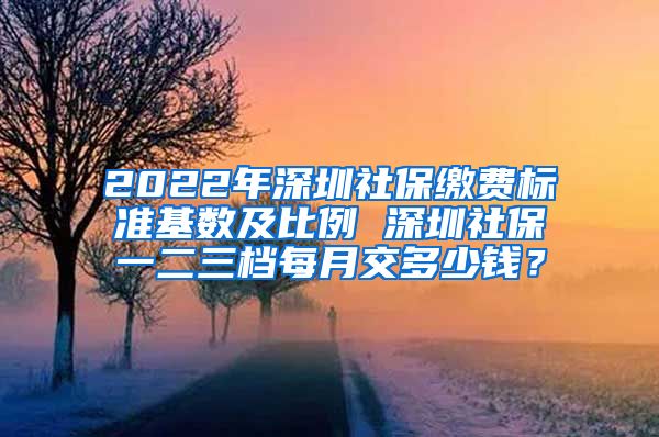 2022年深圳社保缴费标准基数及比例 深圳社保一二三档每月交多少钱？