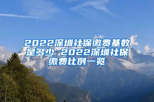 2022深圳社保缴费基数是多少 2022深圳社保缴费比例一览