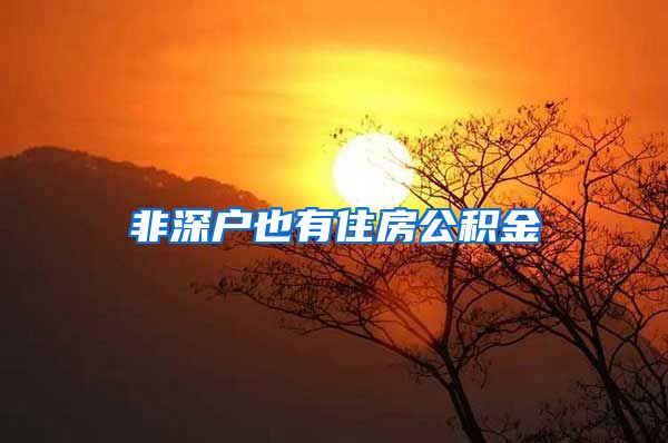 非深户也有住房公积金